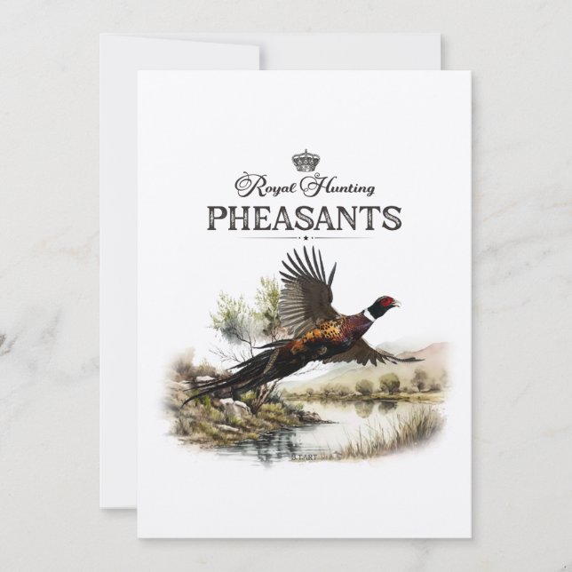 Pheasants, Royal Hunting Invitation (Front)