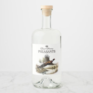 Pheasants, Royal Hunting Liquor Bottle Label