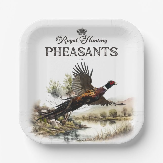 Pheasants, Royal Hunting Paper Plates (Front)