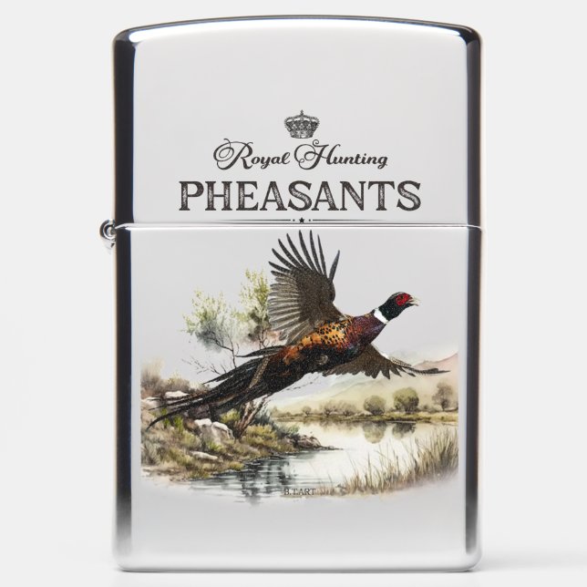 Pheasants, Royal Hunting Zippo Lighter (Front)