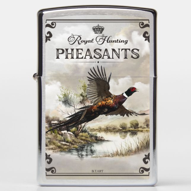 Pheasants, Royal Hunting Zippo Lighter (Front)