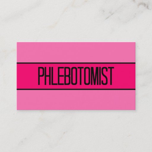 Customizable Phelbotomist Baby and Hot Pink Business Card