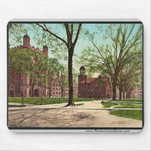 Phelps Hall and Lyceum Yale College rare Photochr Mouse Pad