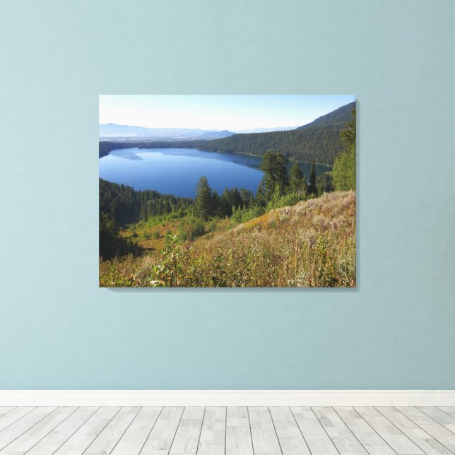 Phelps Lake III at Grand Teton National Park Canvas Print (Insitu(Wood Floor))