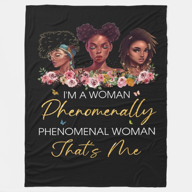 Phenomenal Woman Fleece Blanket (Front)