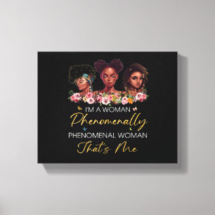 Phenomenal woman Wrapped Canvas Print