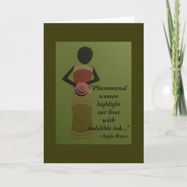 Phenomenal Women Quote Greeting Card (Front)