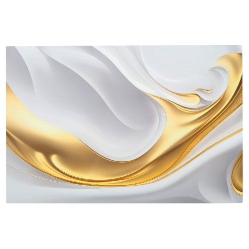 Phenomenon Flow White Gold L03 Metal Print