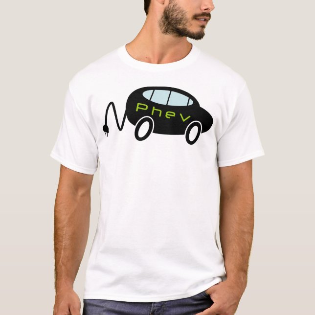 PHEV car and plug T-Shirt (Front)