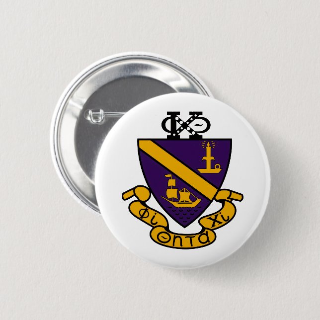 Phi Chi Theta | Color Crest Button (Front & Back)