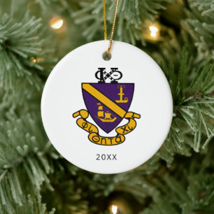 Phi Chi Theta Color Crest Ceramic Ornament