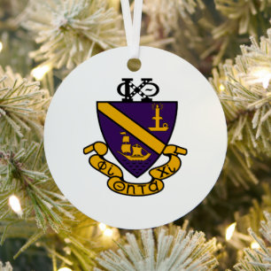 Phi Chi Theta Color Crest Metal Ornament