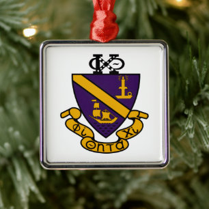 Phi Chi Theta Color Crest Metal Ornament