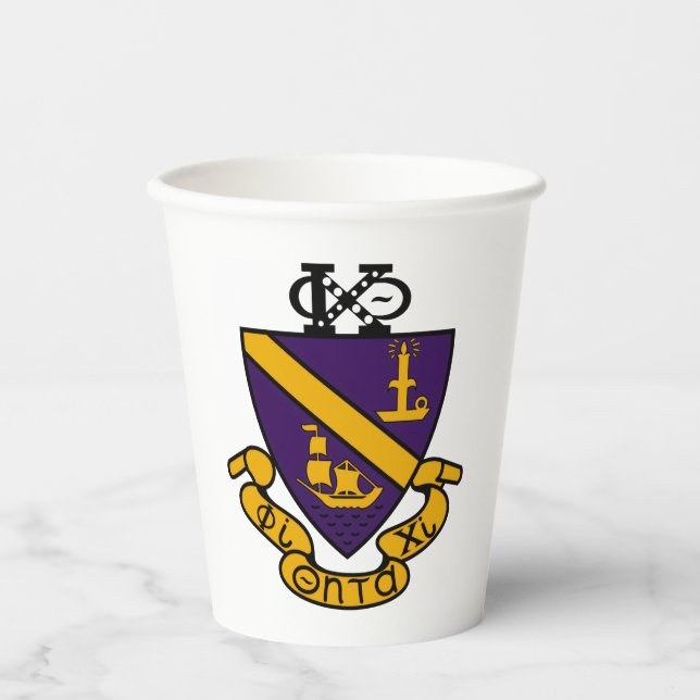 Phi Chi Theta | Color Crest Paper Cups (Front)