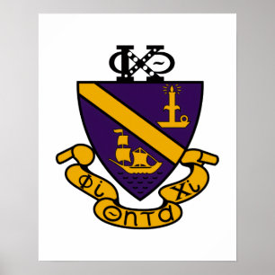 Phi Chi Theta   Color Crest Poster