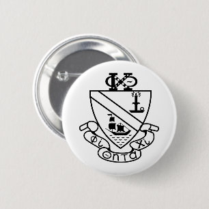 Phi Chi Theta Crest B&W Button