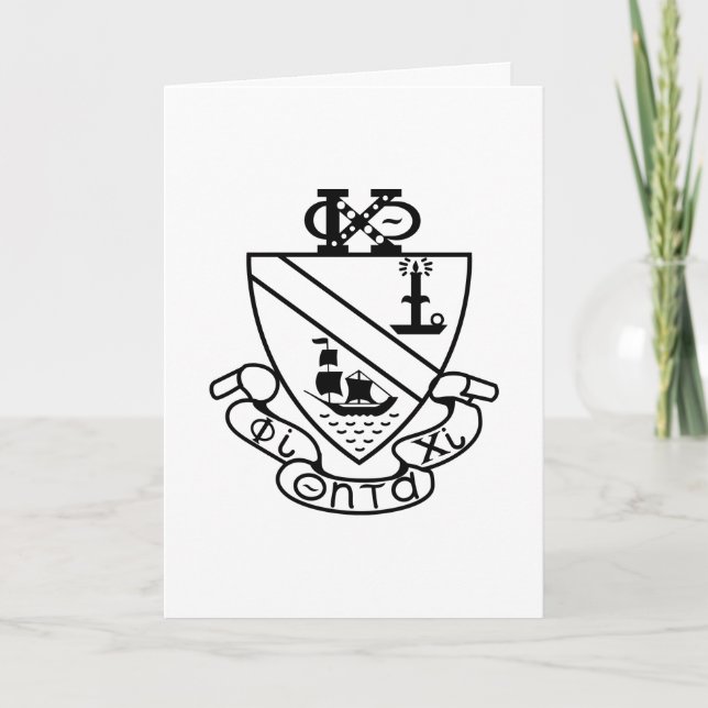 Phi Chi Theta Crest | B&W Card (Front)