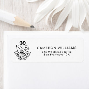 Phi Chi Theta Crest B&W Label