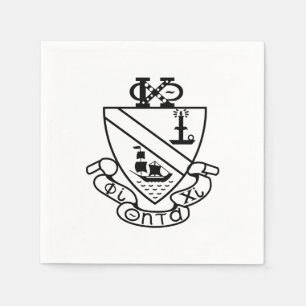 Phi Chi Theta Crest B&W Napkins