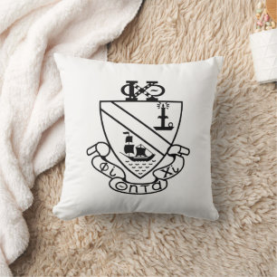 Phi Chi Theta Crest   B&W Throw Pillow