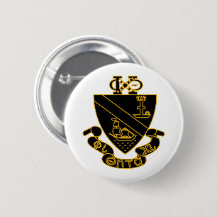 Phi Chi Theta Crest Gold and Black Button
