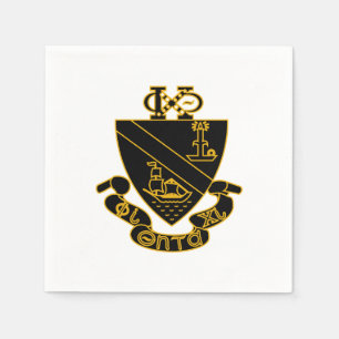 Phi Chi Theta Crest Gold and Black Napkins