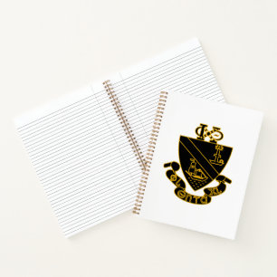 Phi Chi Theta Crest Gold and Black Notebook