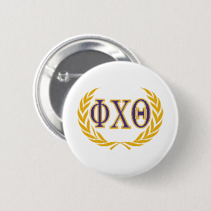 Phi Chi Theta Greek with Wreath Button