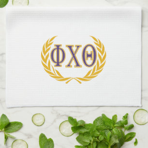 Phi Chi Theta Greek with Wreath Kitchen Towel
