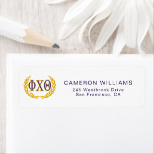 Phi Chi Theta Greek with Wreath Label