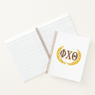 Phi Chi Theta Greek with Wreath Notebook