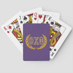 Phi Chi Theta Greek with Wreath Poker Cards