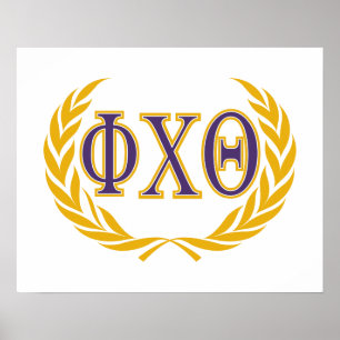 Phi Chi Theta   Greek with Wreath Poster