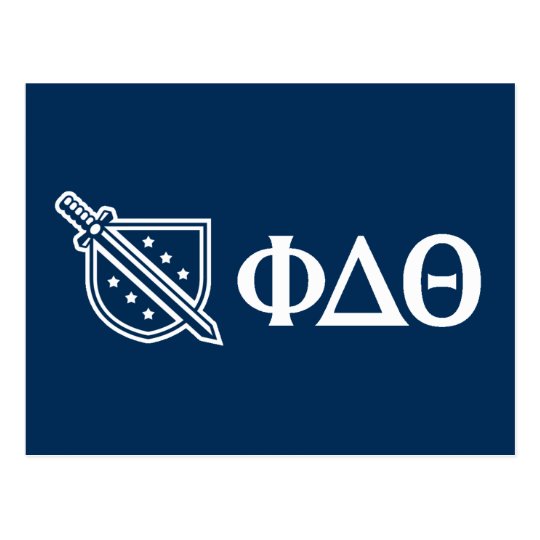 Phi Delta Theta - White Greek Lettters and Logo 3 Postcard | Zazzle.com