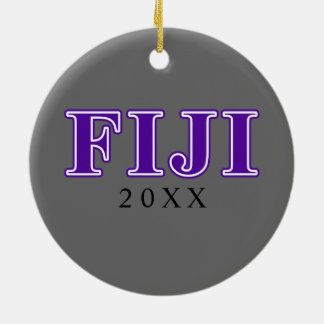 Phi Gamma Delta Purple Letters Ceramic Ornament