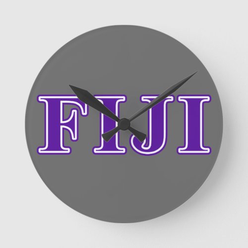 Phi Gamma Delta Purple Letters Round Clock