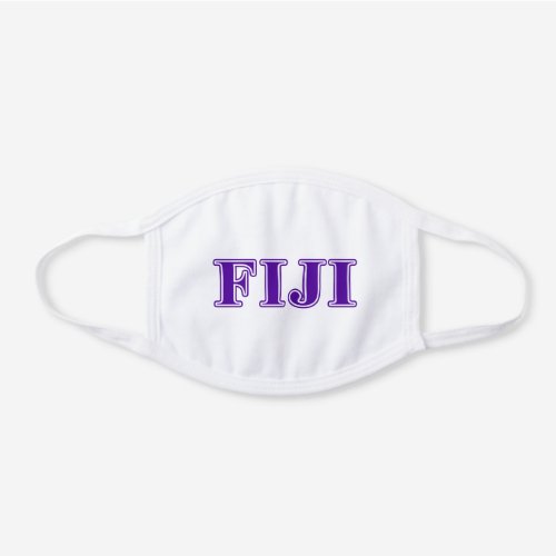 Phi Gamma Delta Purple Letters White Cotton Face Mask