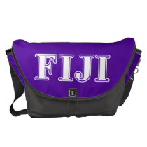 Phi Gamma Delta Whie and Purple Letters Messenger Bag