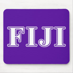 Phi Gamma Delta Whie and Purple Letters Mouse Pad
