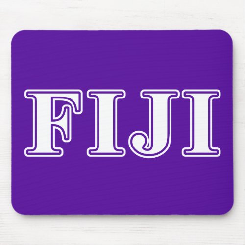 Phi Gamma Delta Whie and Purple Letters Mouse Pad