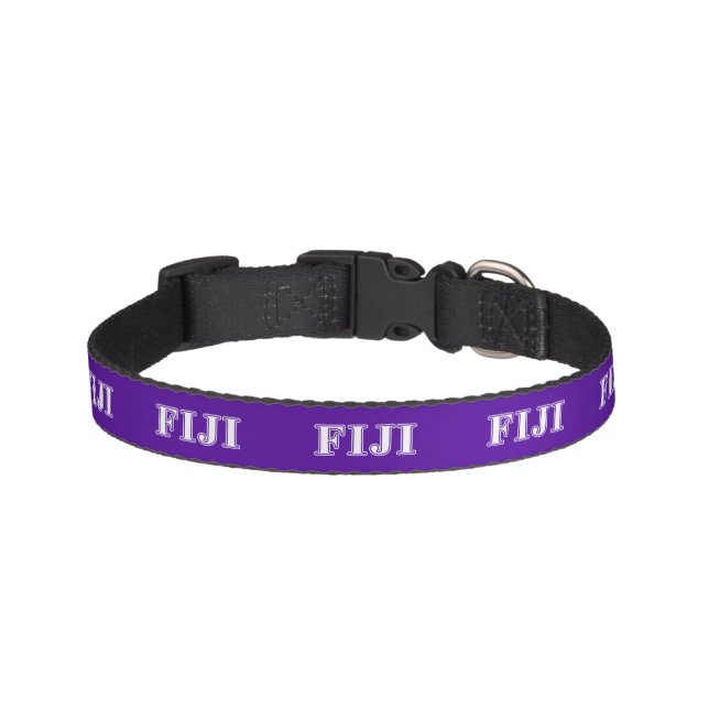 Phi Gamma Delta Whie and Purple Letters Pet Collar (Front)