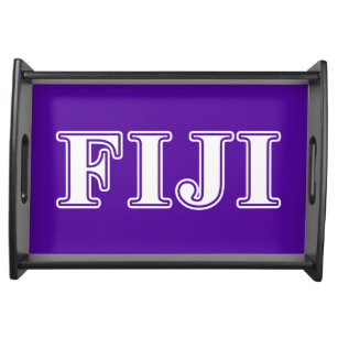 Phi Gamma Delta Whie and Purple Letters Serving Tray