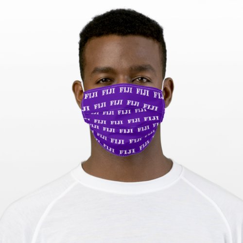 Phi Gamma Delta White and Purple Letters Adult Cloth Face Mask