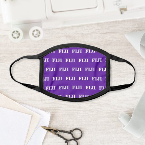 Phi Gamma Delta White and Purple Letters Face Mask