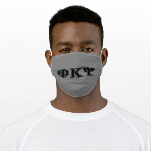 Phi Kappa Psi Black Letters Adult Cloth Face Mask