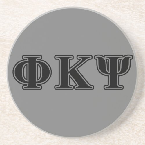 Phi Kappa Psi Black Letters Coaster