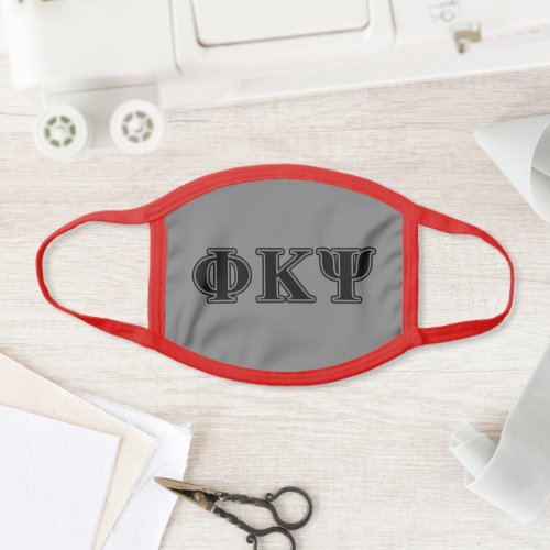 Phi Kappa Psi Black Letters Face Mask