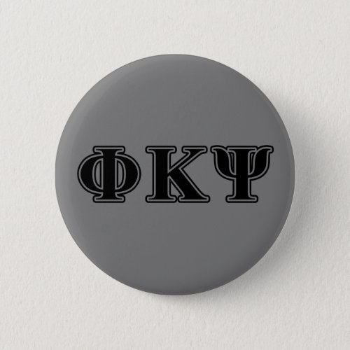 Phi Kappa Psi Black Letters Pinback Button