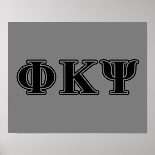 Phi Kappa Psi Black Letters Poster