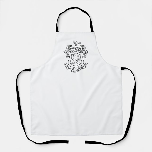 Phi Kappa Psi Fraternity Official Coat of Arms B&W Apron (Front)